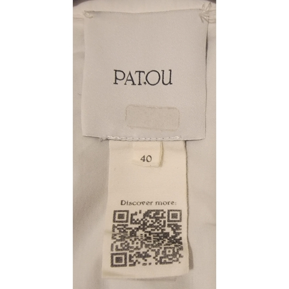 PATOU Belted Pleated Cotton-Poplin Mini Shirt Dress Size 8 - Picture 12 of 12
